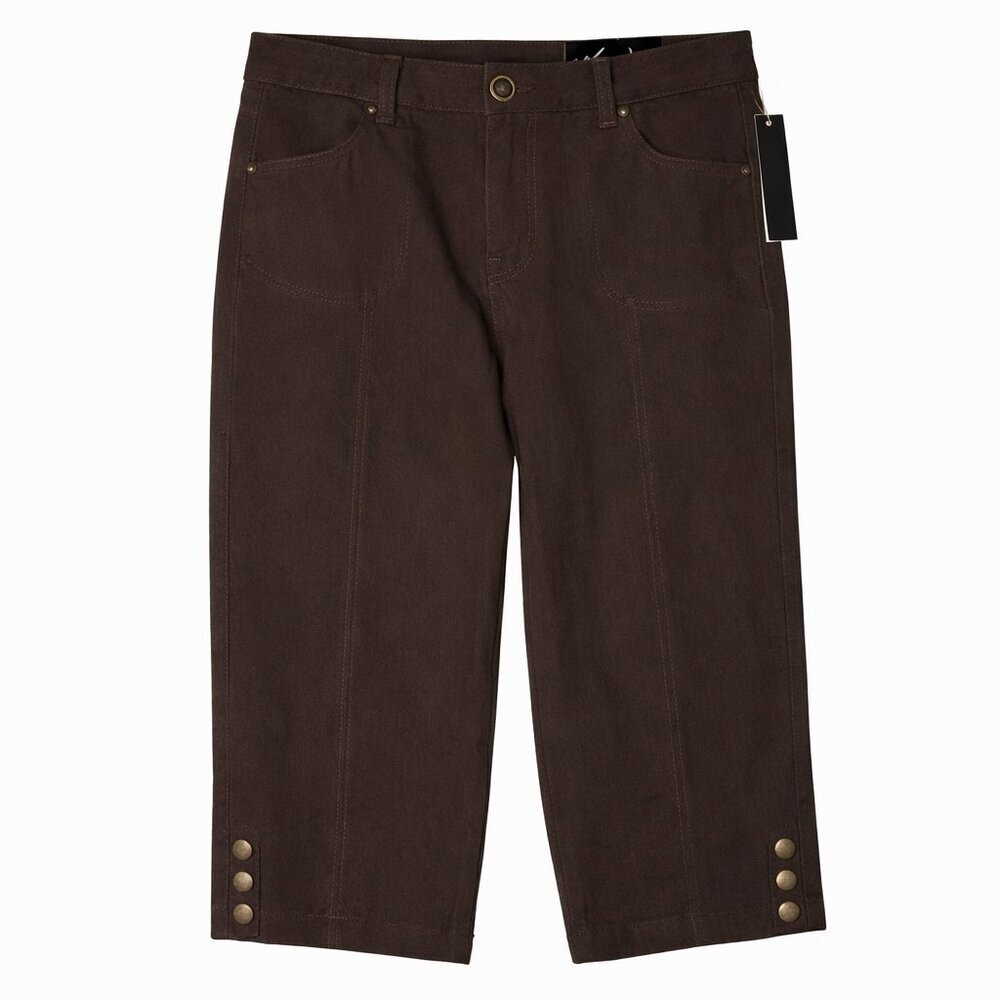 NWT KIM ROGERS Brown Capri Pants Size 12